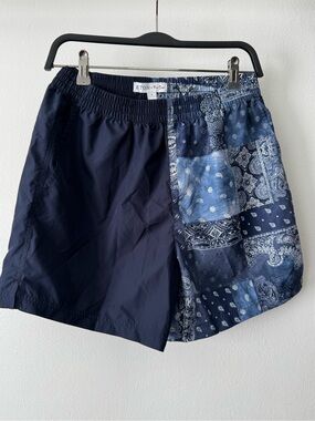 Eton x Fred Segal Navy Patchwork Men’s Swim Shorts